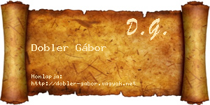 Dobler Gábor névjegykártya